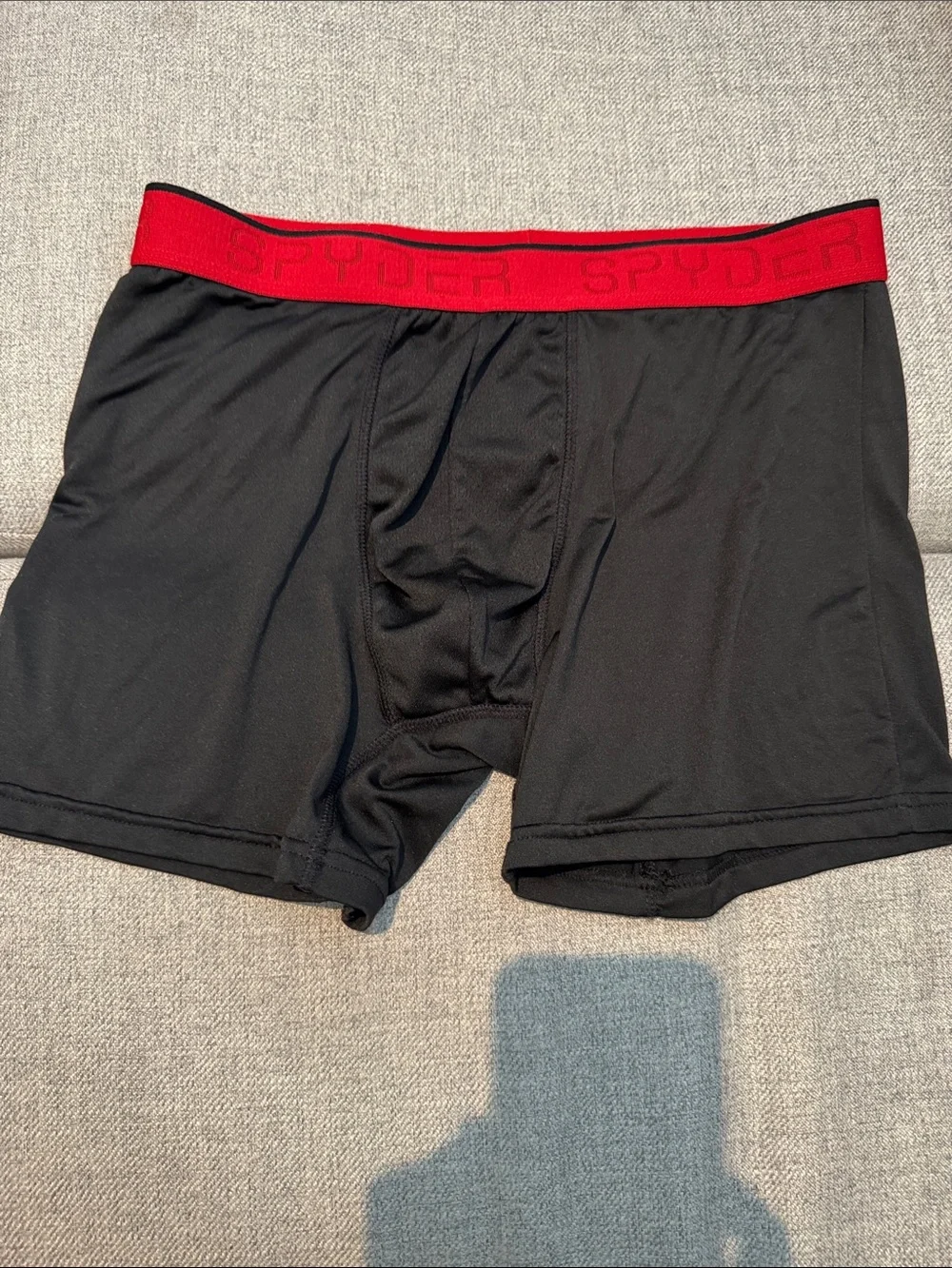 Spyder Black Boxer Briefs with Red Waistband Accent